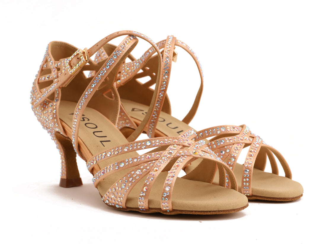 Havana - Champagne Satin 6,5 cm Flare
