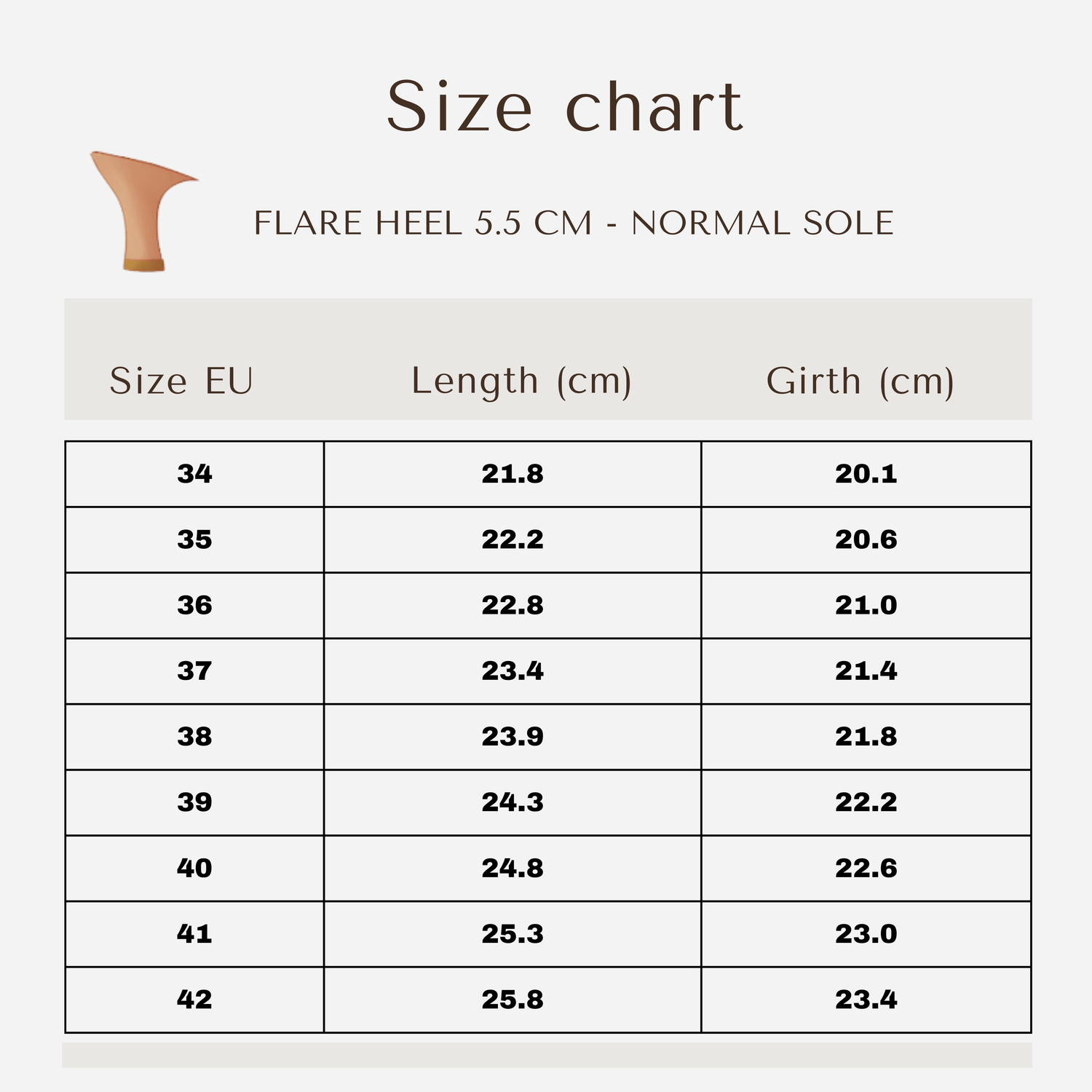 Stella - Tan Satin 5,5 cm Flare