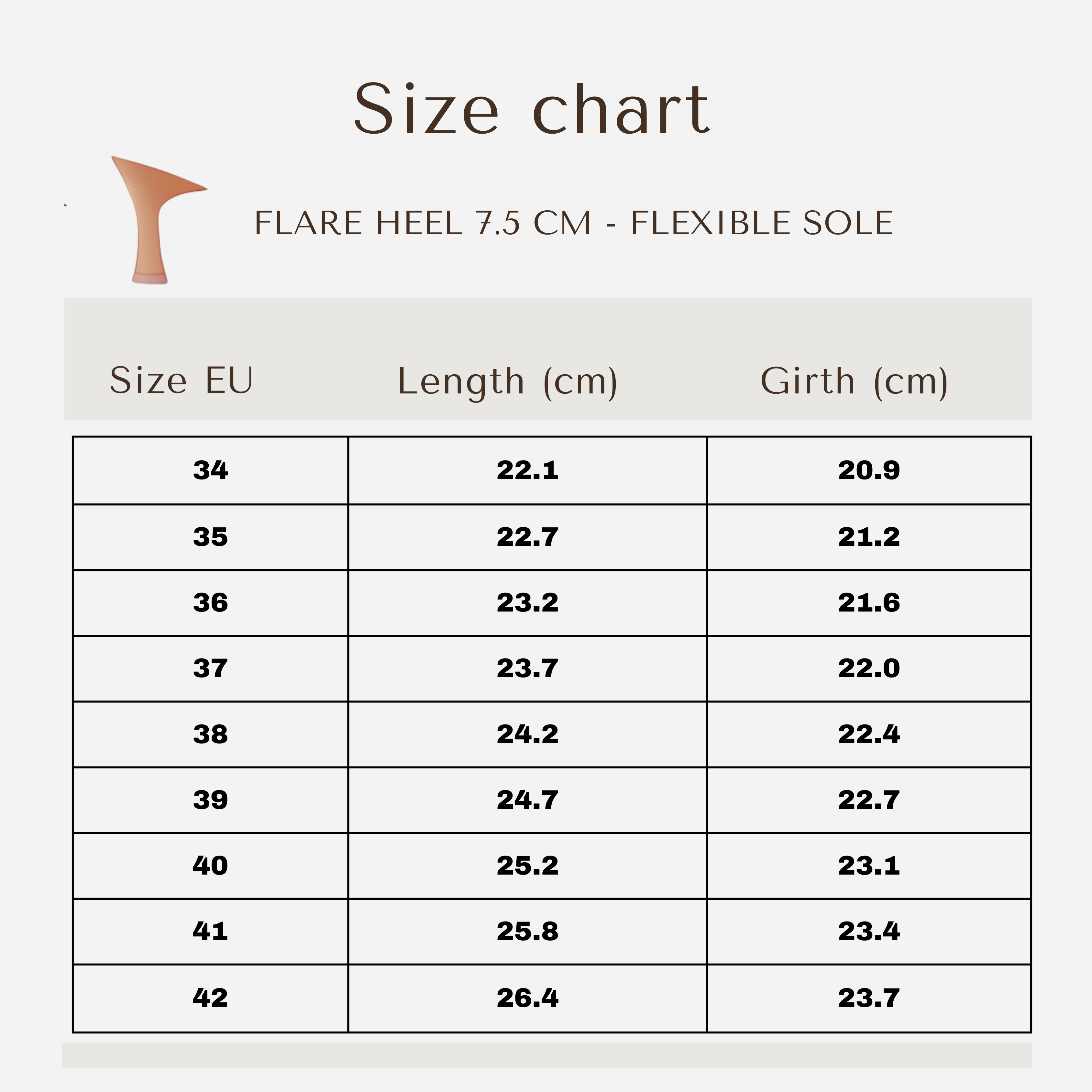 Stella - Schwarz Satin 7,5 cm Flare