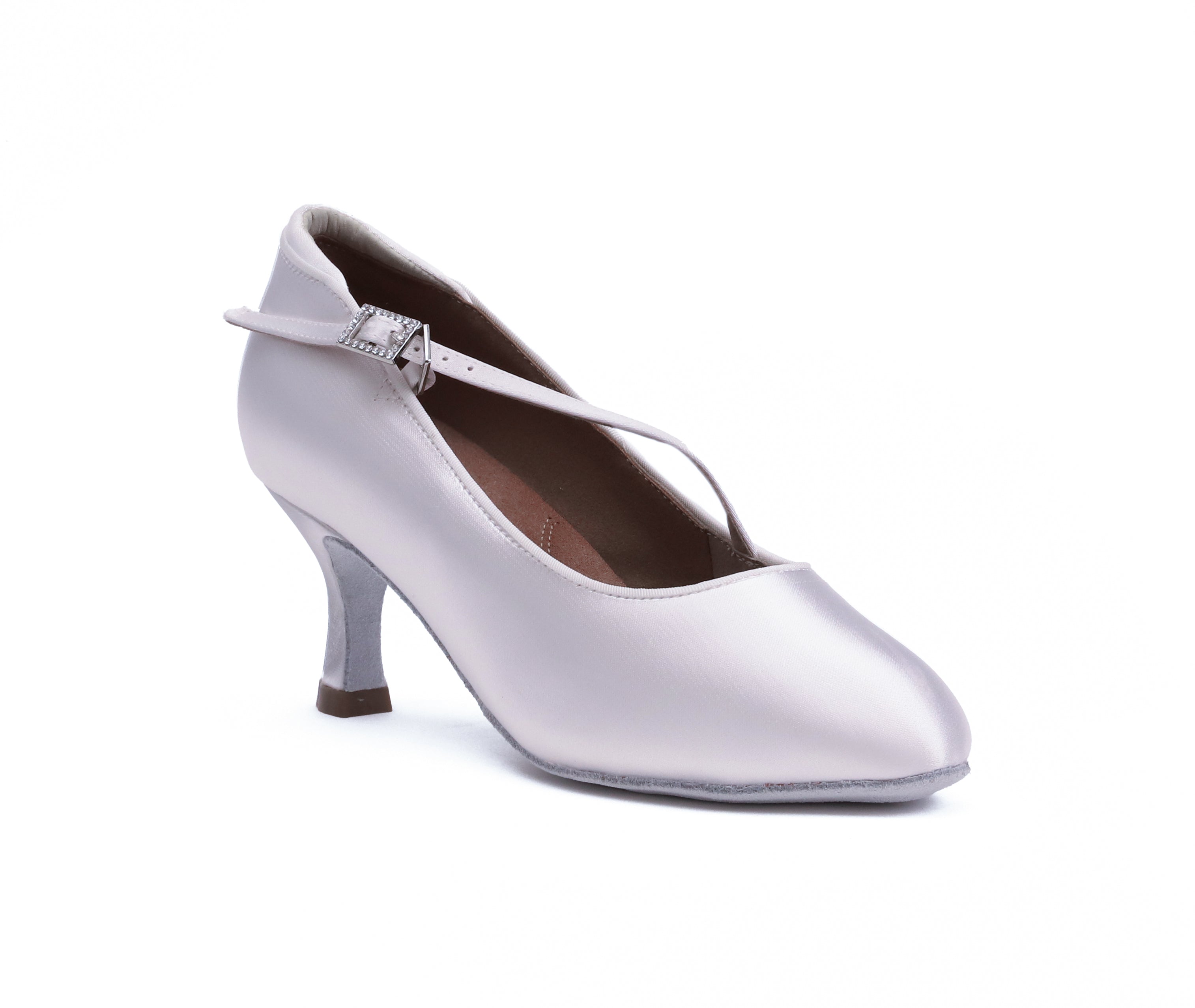 Delora - Weiß Satin Rounded 6,5 cm Flare