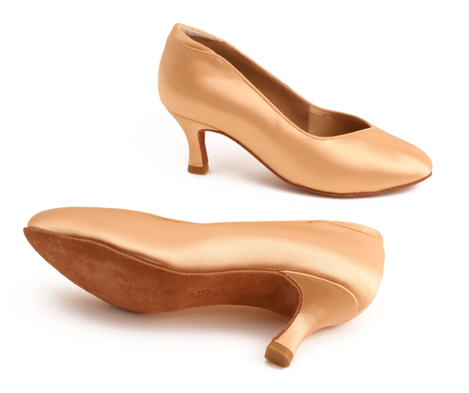 Serene - Peach Satin Rounded 6,5 cm Flare