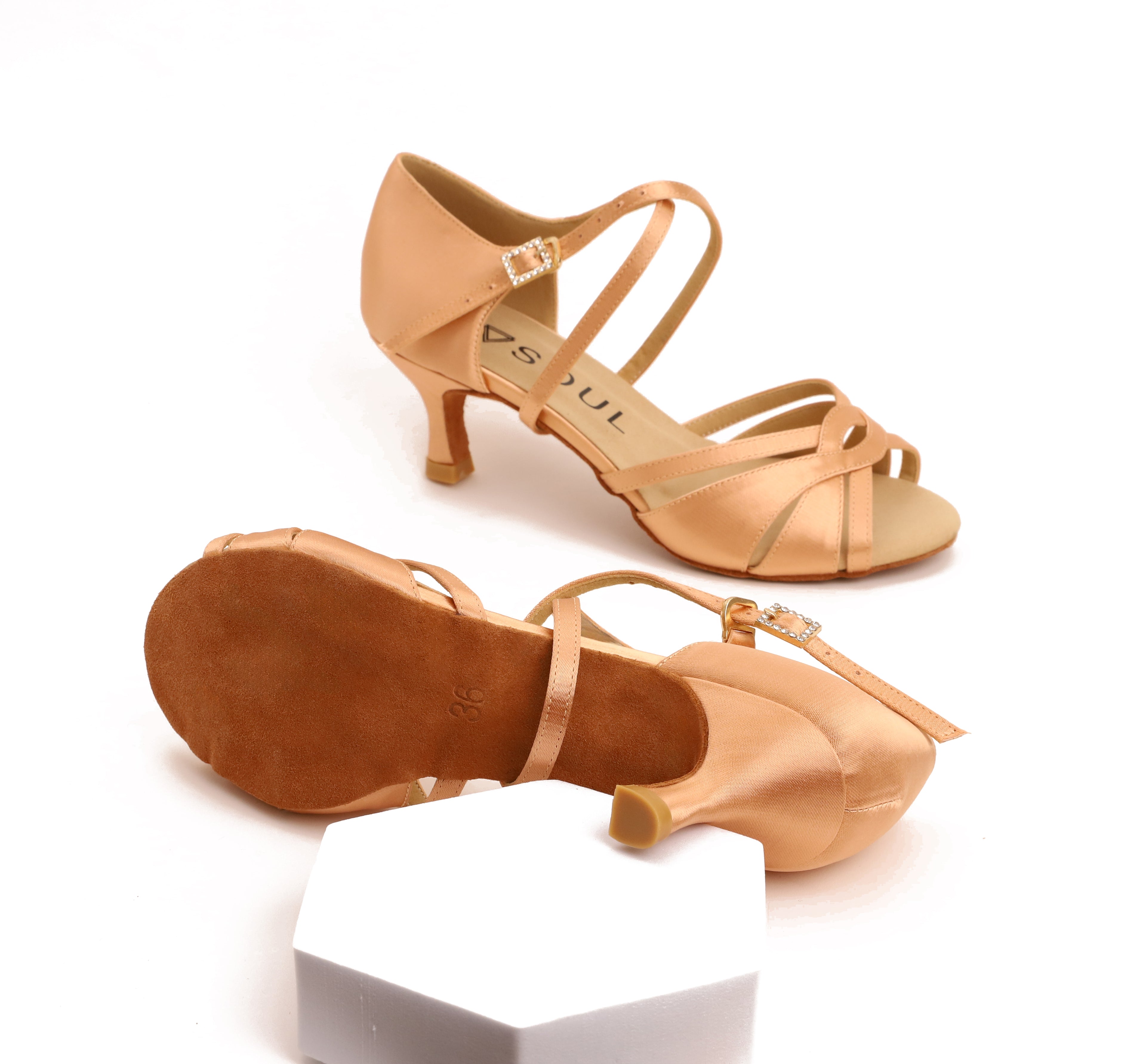 Bella - Champagne Satin 5,5 cm Elite Flare