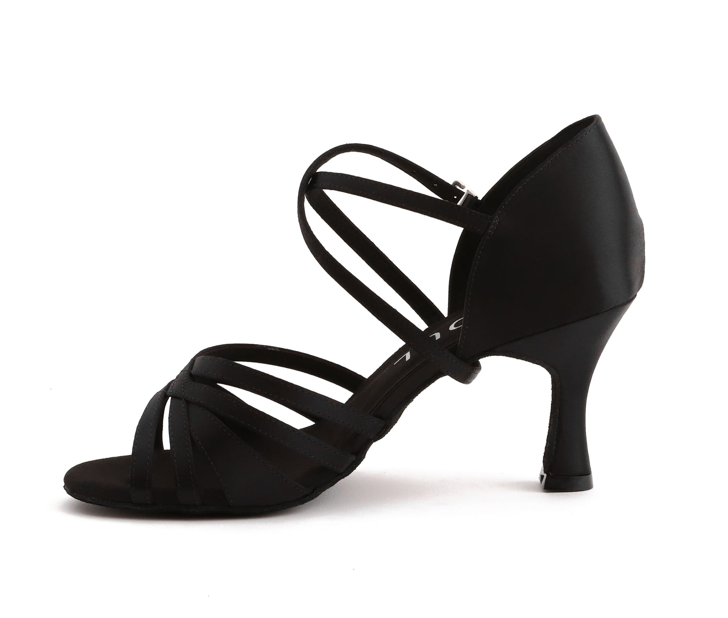 Stella - Schwarz Satin 7,5 cm Flare