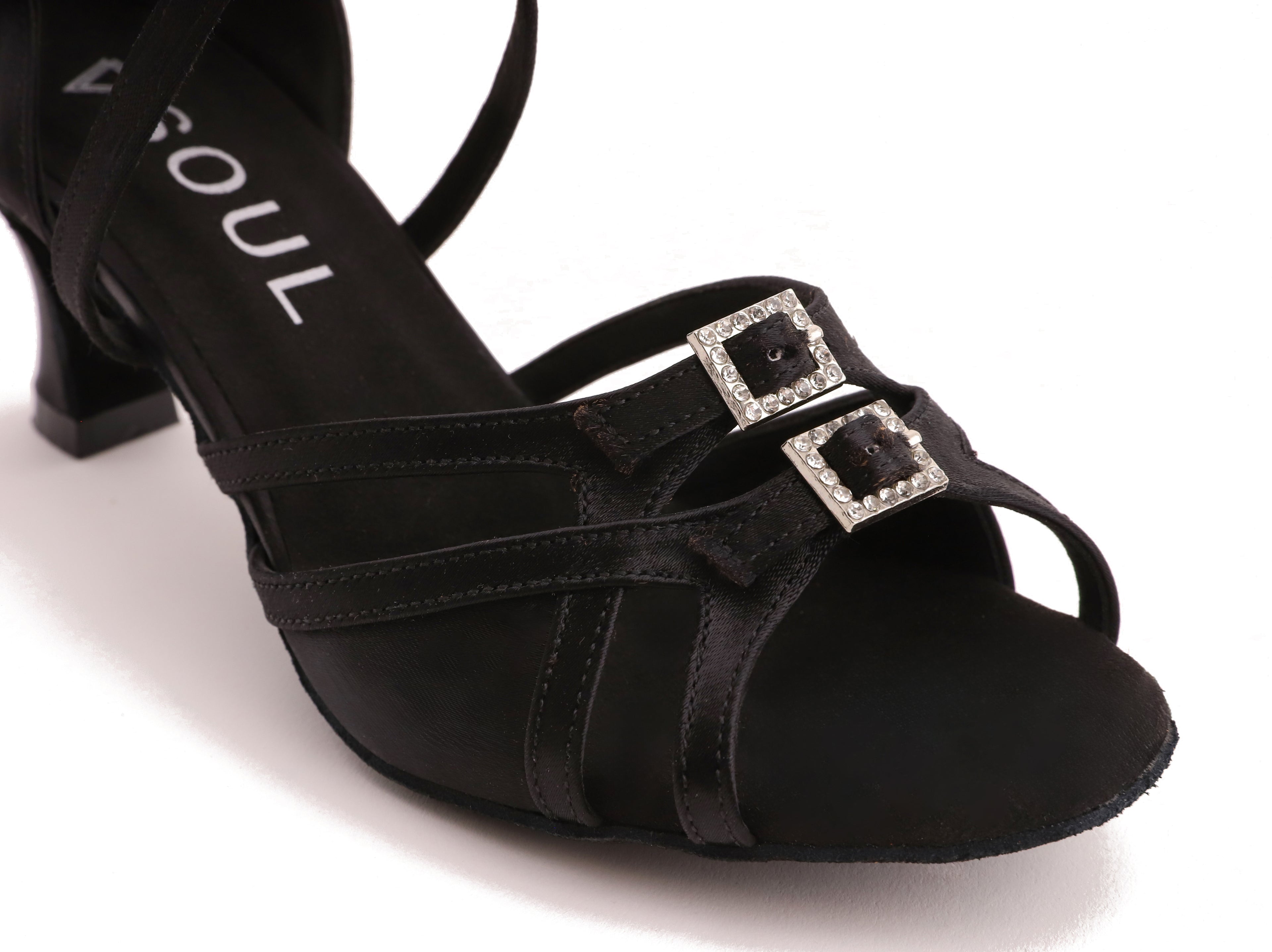 Neela - Schwarz Satin 5,5 cm Flare