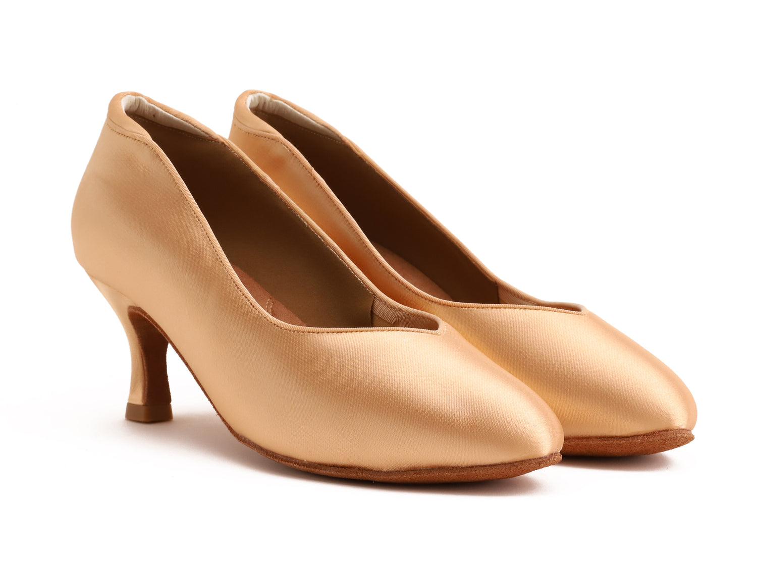 Serene - Peach Satin Rounded 6,5 cm Flare