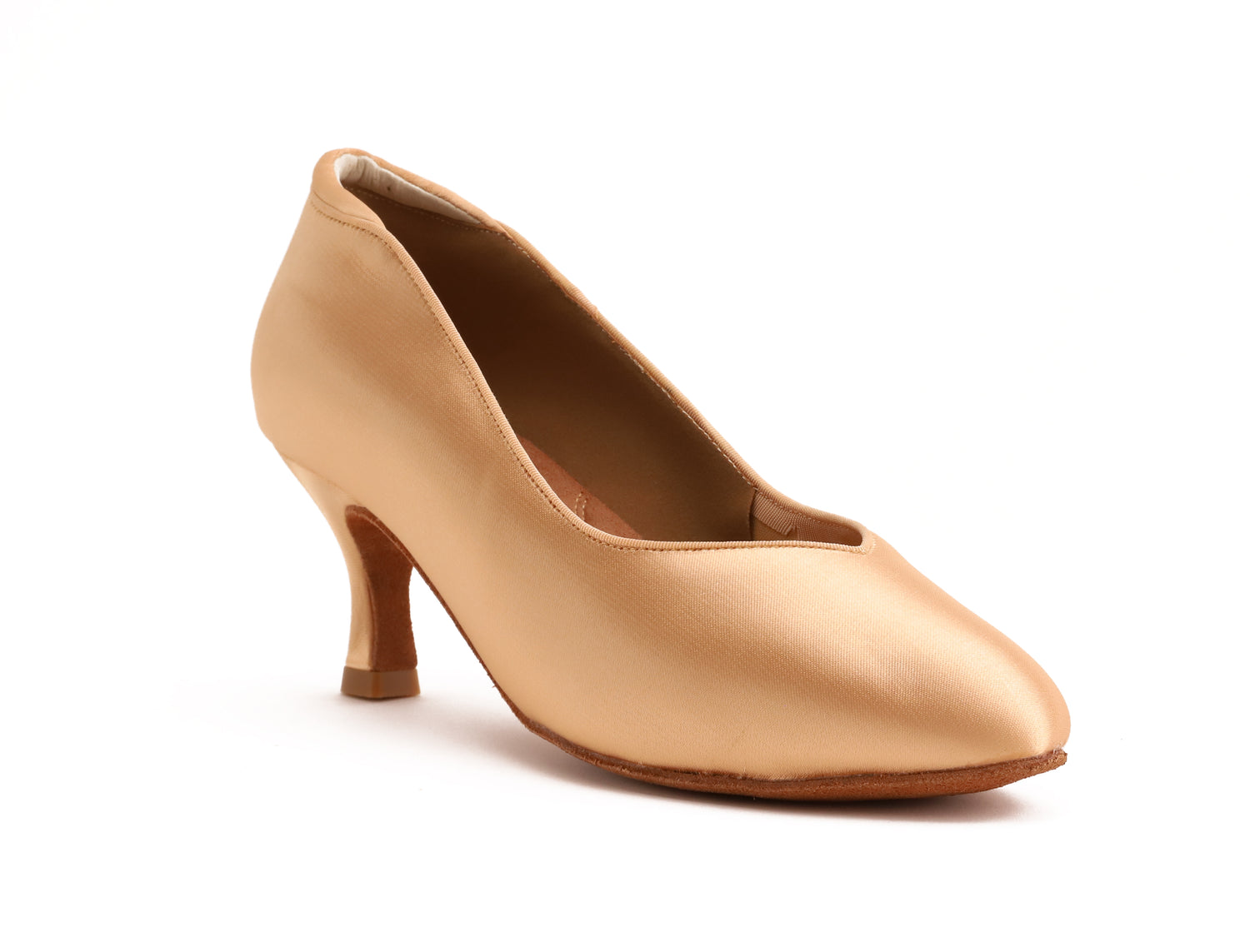 Serene - Peach Satin Rounded 6,5 cm Flare