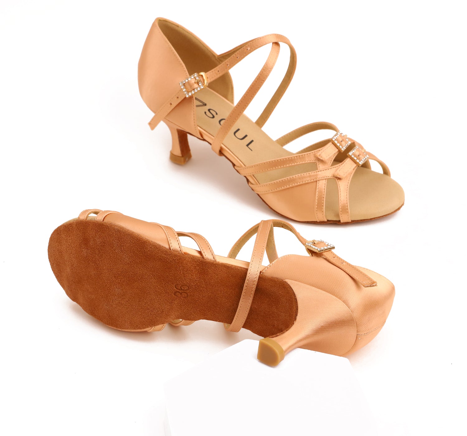 Neela - Champagne Satin 5,5 cm Elite Flare