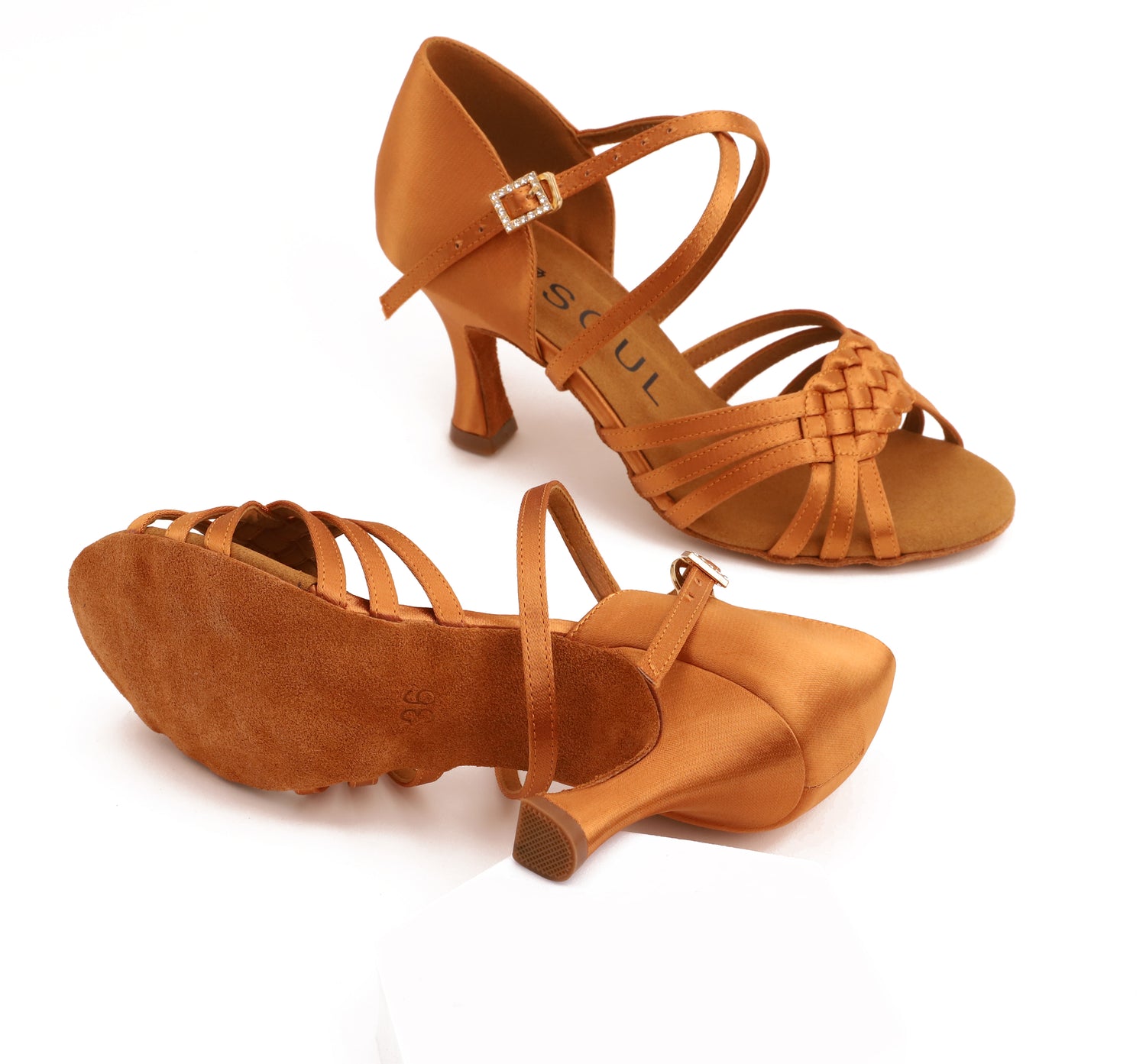 Sahara - Tan Satin 7,5 cm Flare