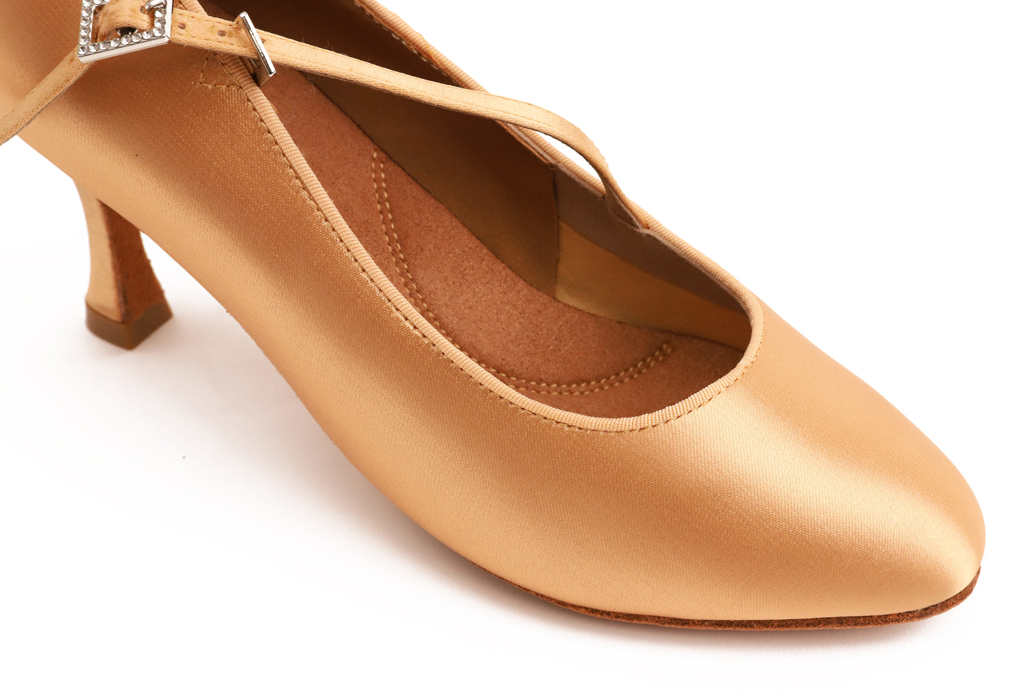Delora - Peach Satin Rounded 7,5 cm Flare