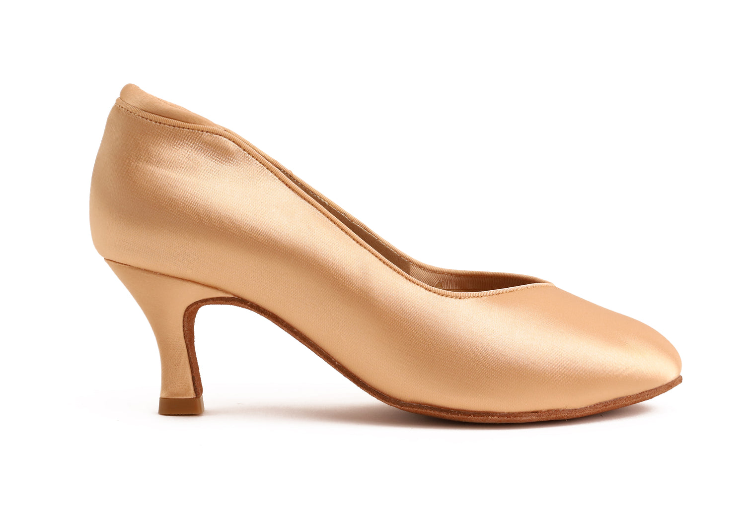 Serene - Peach Satin Rounded 6,5 cm Flare