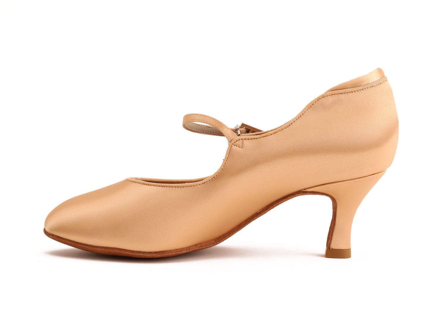 Calista - Peach Satin Rounded 6,5 cm Flare