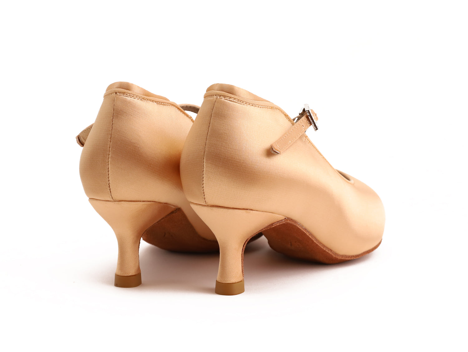 Delora - Peach Satin Rounded 5 cm Flare