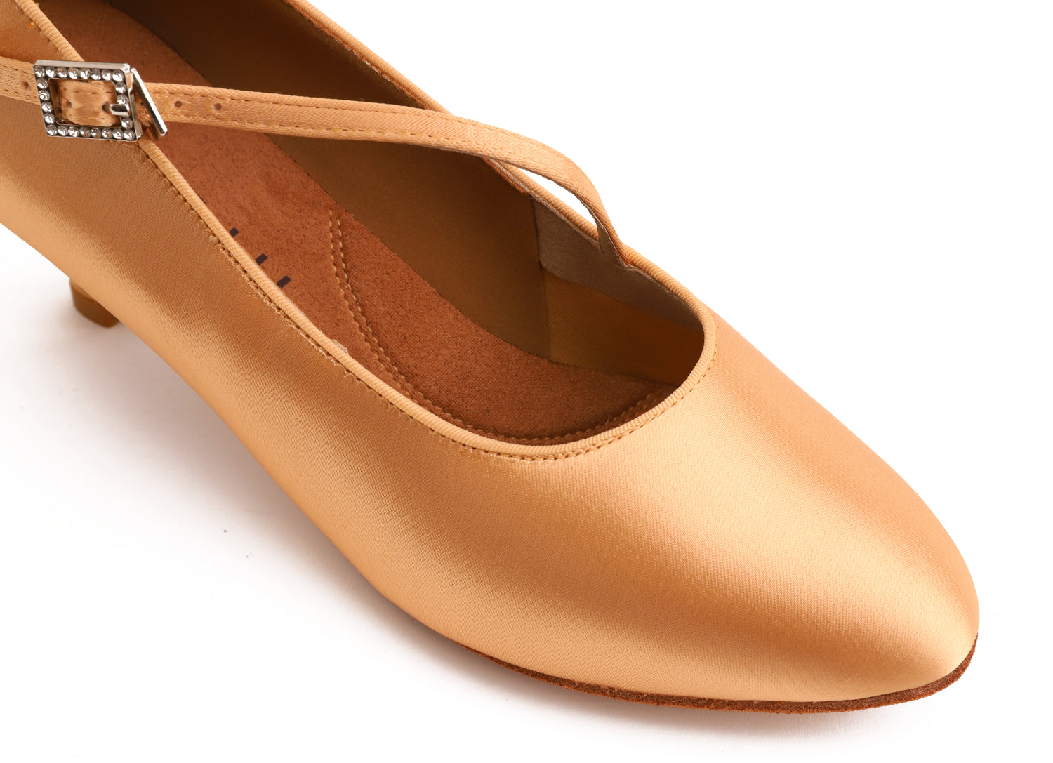 Delora - Peach Satin Rounded 5 cm Flare