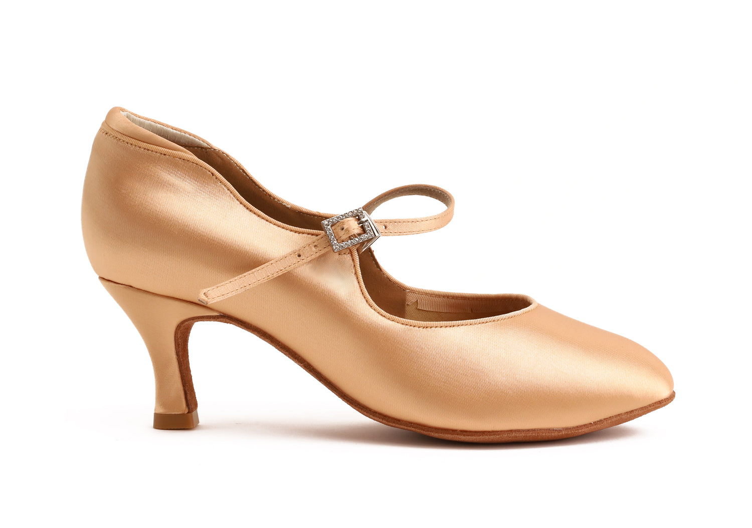 Calista - Peach Satin Rounded 6,5 cm Flare