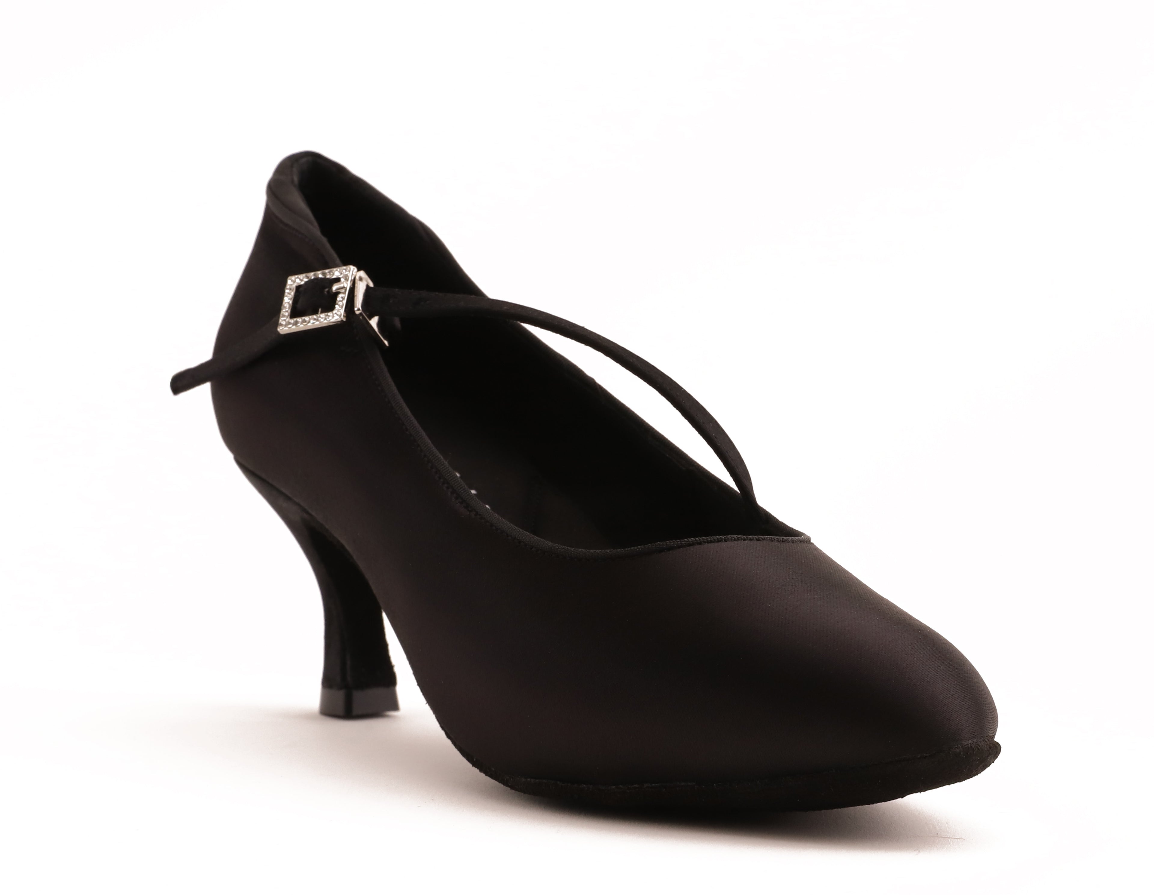 Delora - Schwarz Satin Rounded 6,5 cm Flare