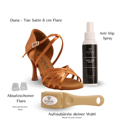 Pro Set - Duna - Tan Satin 8 cm Flare
