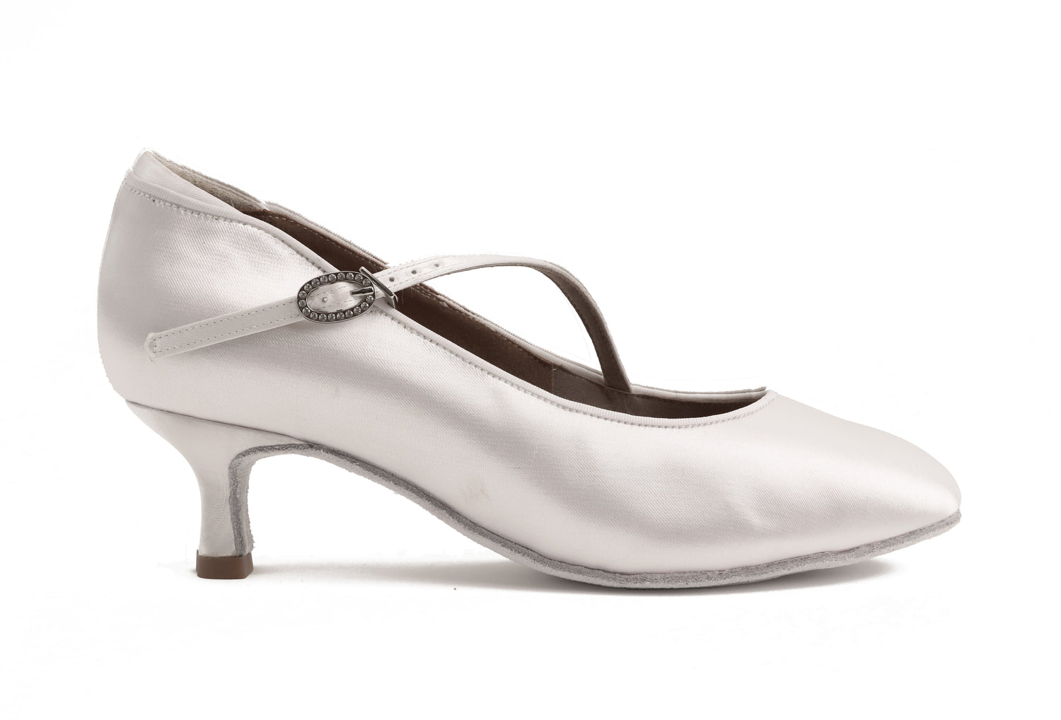 Delora - Weiß Satin Rounded 5 cm Flare