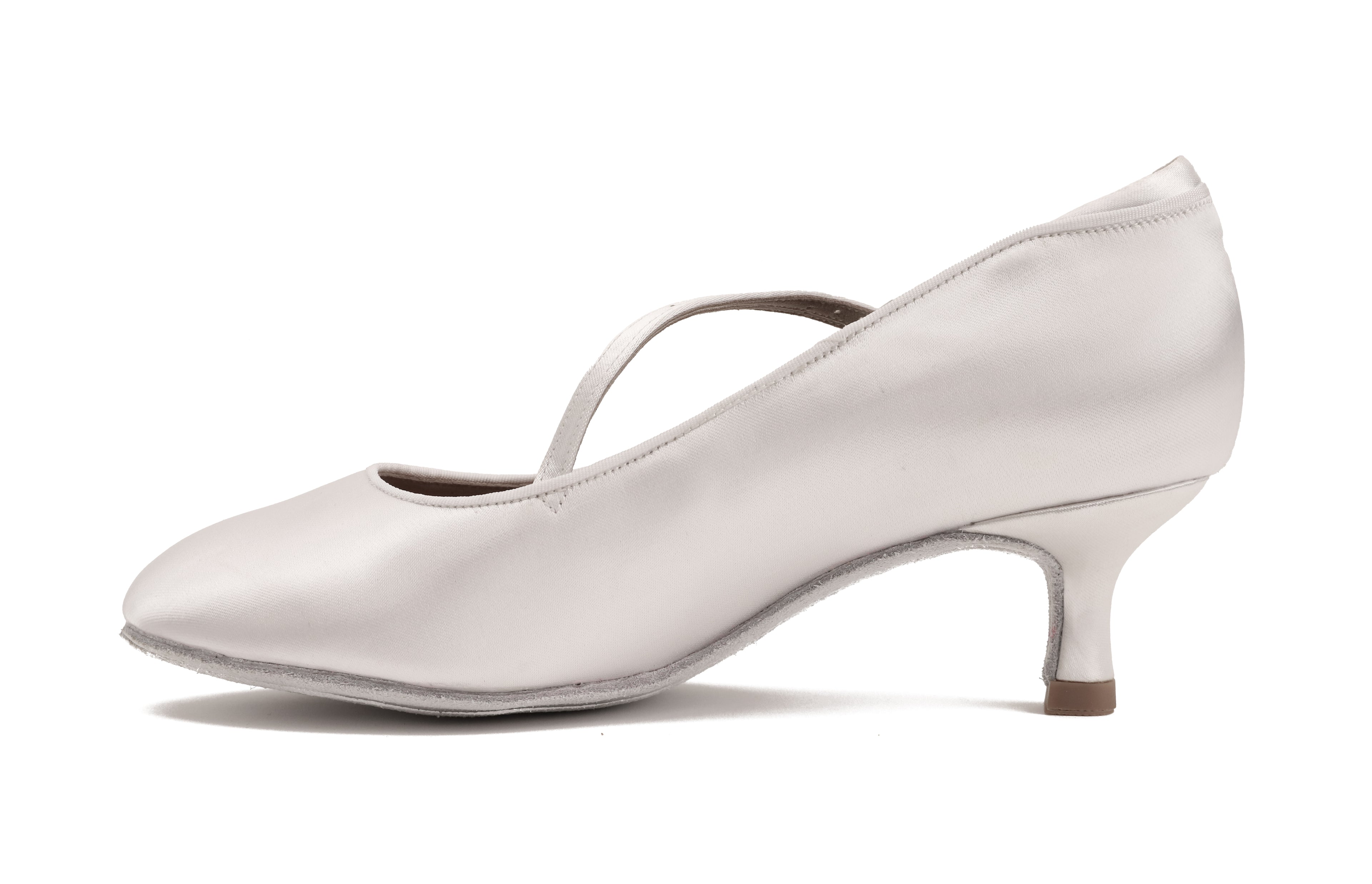 Delora - Weiß Satin Rounded 5 cm Flare