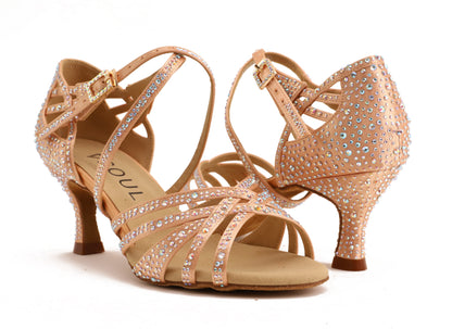 Havana - Champagne Satin 6,5 cm Flare