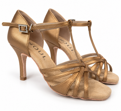 Alessia - Bronze Leder 8,5 cm Ultra Slim