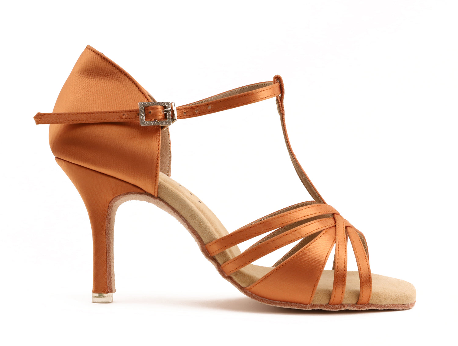 Alessia - Tan Satin 8,5 cm Ultra Slim