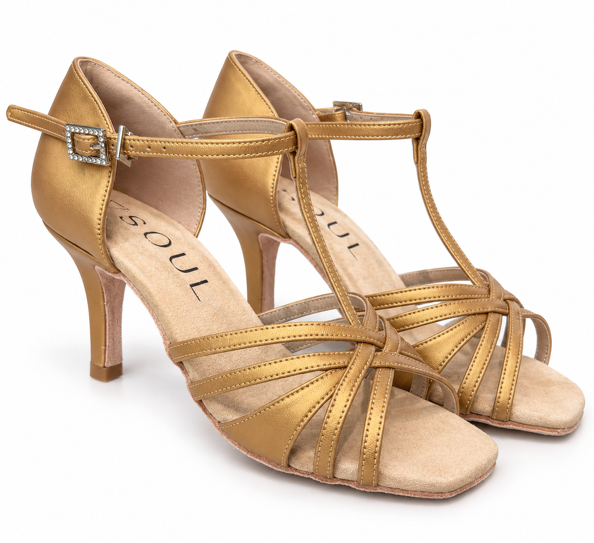 Alessia - Tan Leder 8 cm Slim