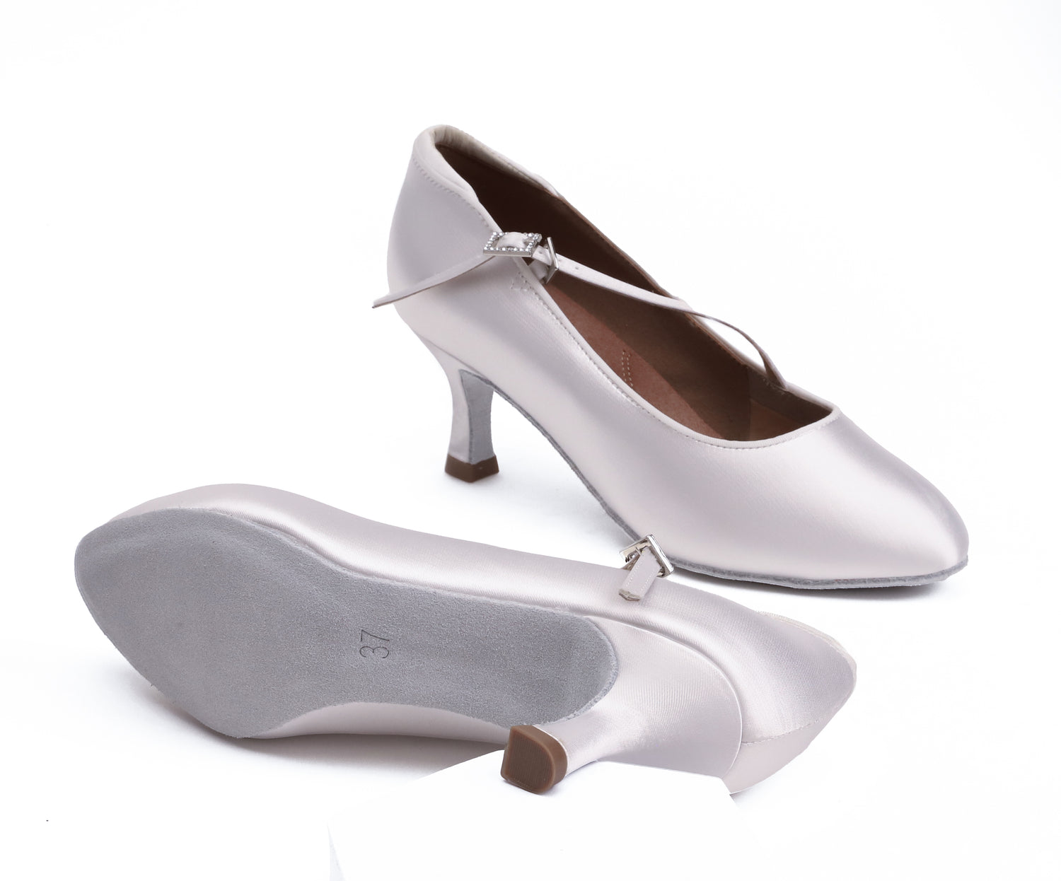 Delora - White Satin Rounded 6,5 cm Flare