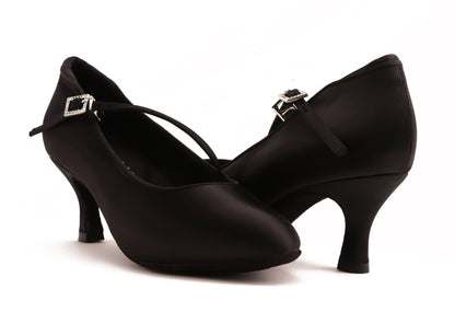 Delora - Schwarz Satin Rounded 6,5 cm Flare