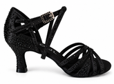 Havana Schwarz Satin 6,5 cm Flare – Tanzschuhe Damen Salsa & Bachata SOUL