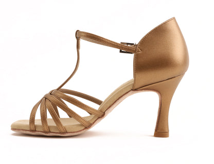 Mokka - Bronze Hell Leder 7,5 cm Flare