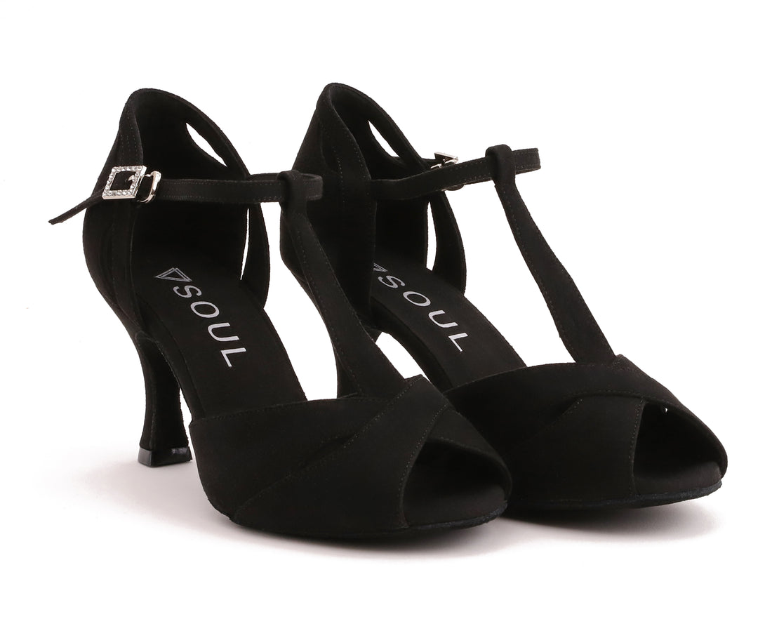 Nova - Schwarz Mikrofaser 7,5 cm Flare