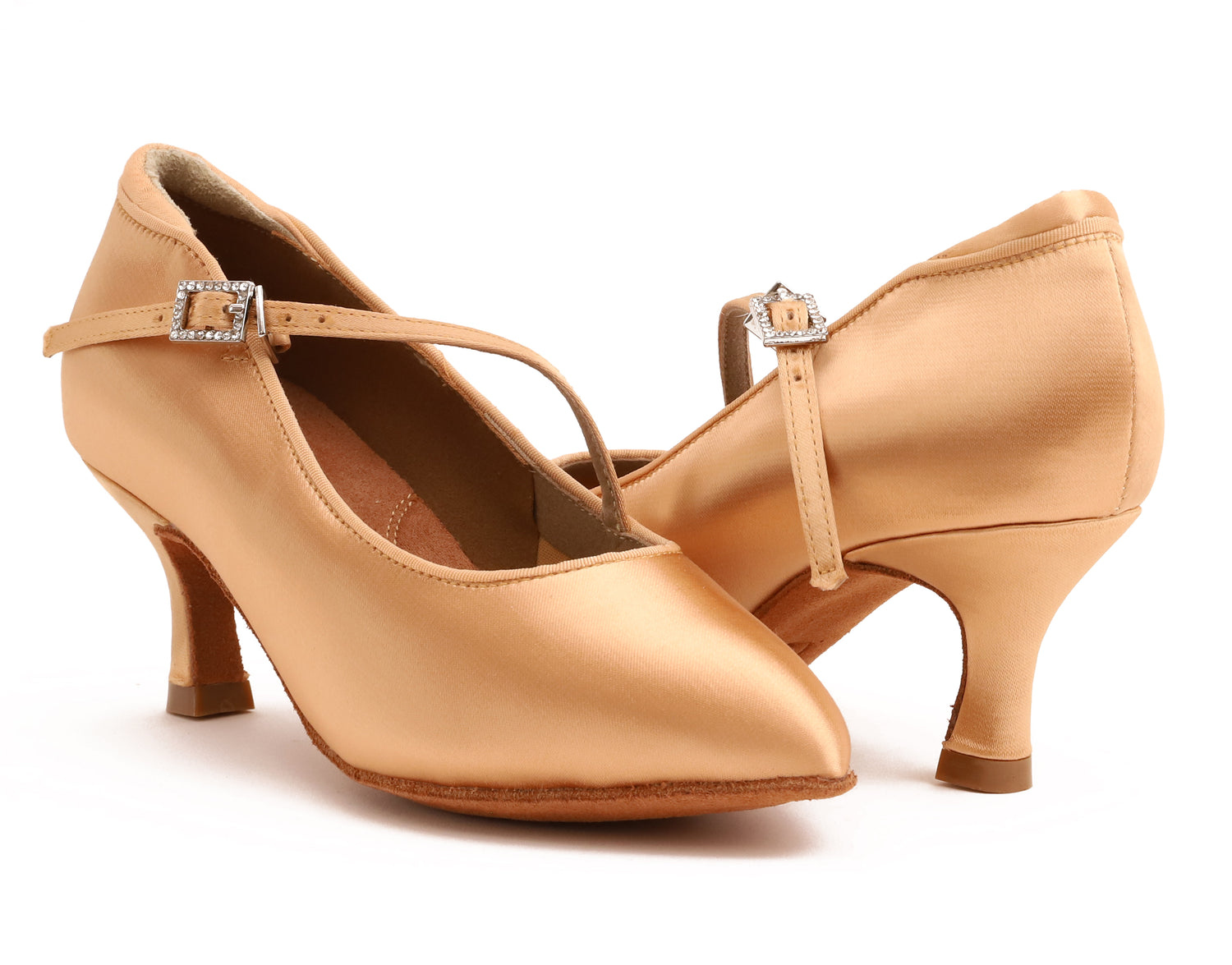 Delora - Peach Satin Pointed 6,5 cm Flare