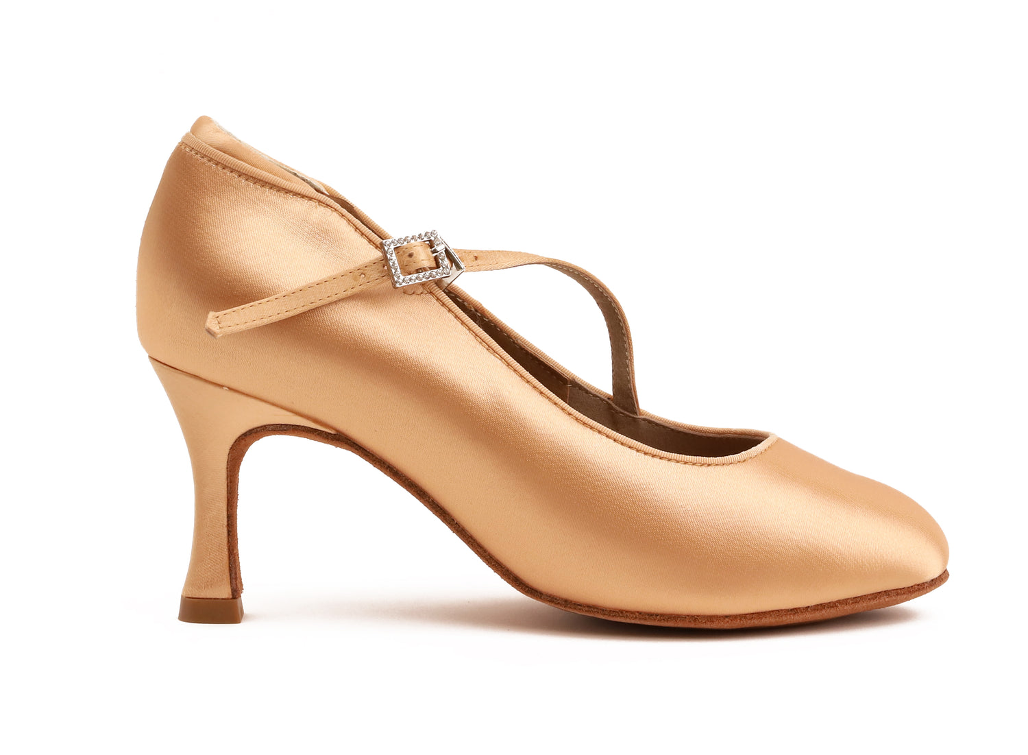 Delora - Peach Satin Rounded 7,5 cm Flare