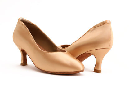 Serene - Peach Satin Rounded 6,5 cm Flare