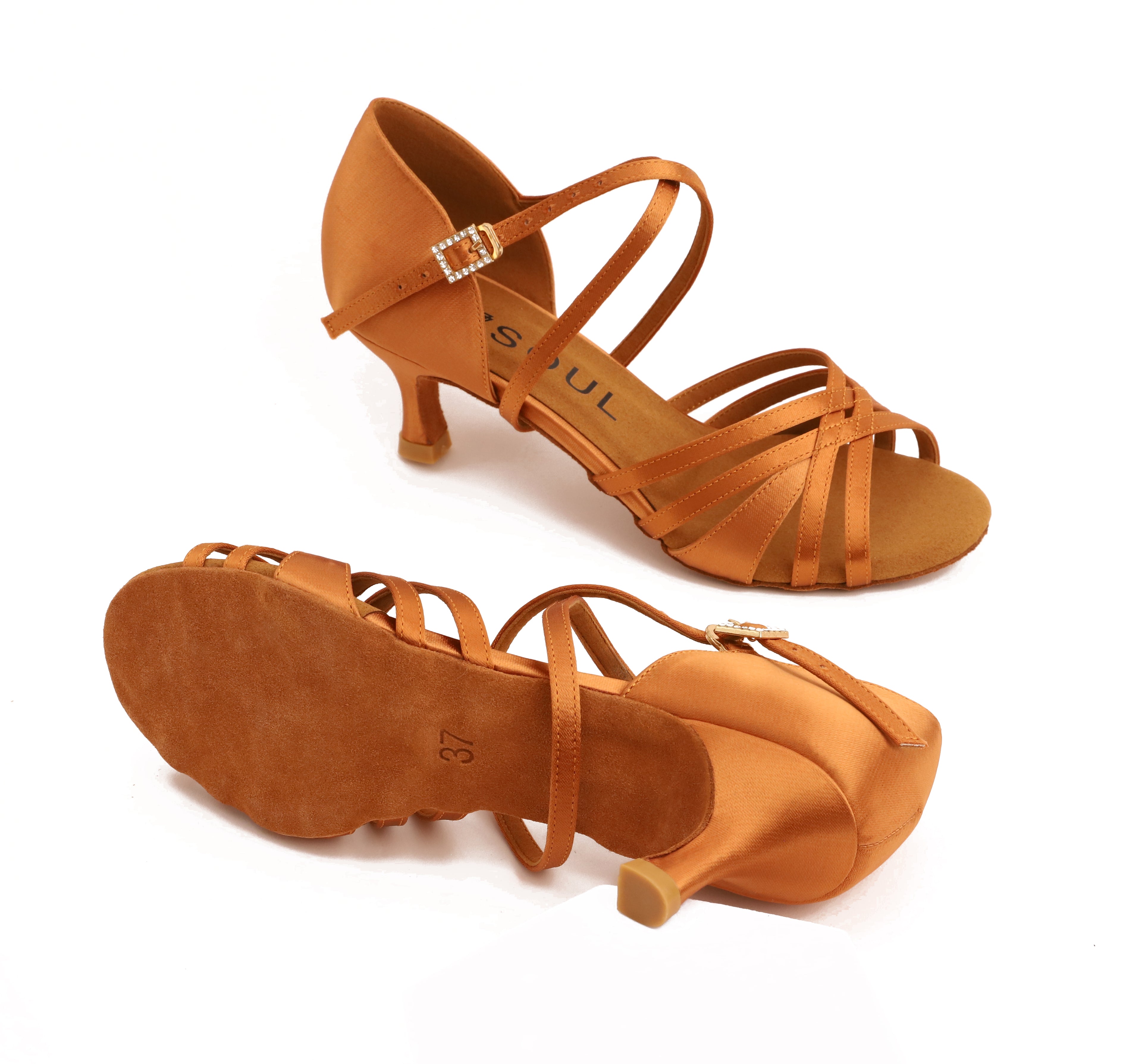 Stella - Tan Satin 5,5 cm Elite Flare