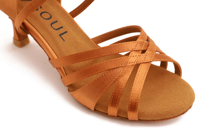 Stella - Tan Satin 5,5 cm Elite Flare