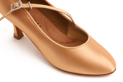 Delora - Peach Satin Rounded 6,5 cm Flare