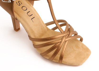Mokka - Bronze Hell Leder 8 cm Slim