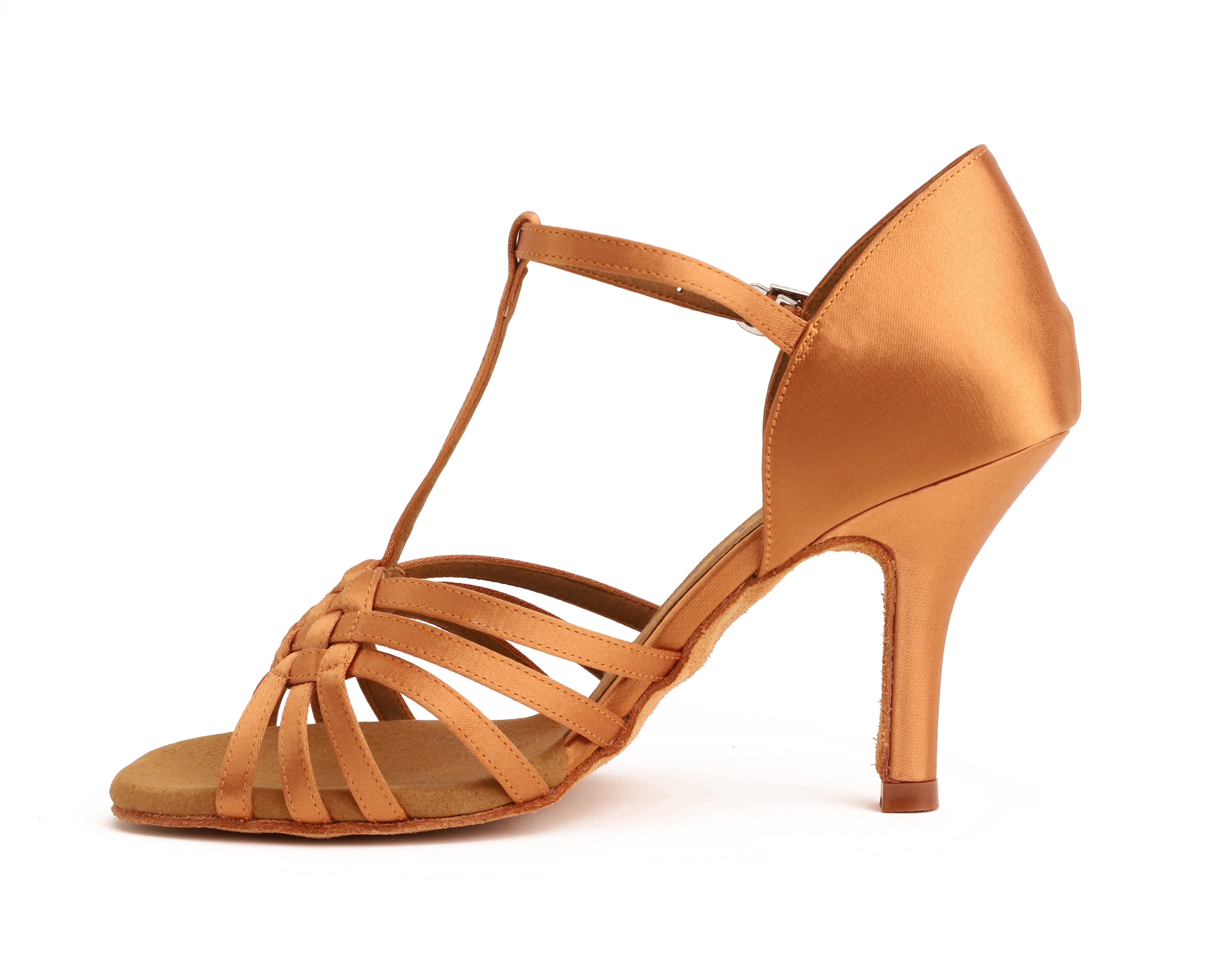 Viktoriia - Tan Satin 8 cm Slim